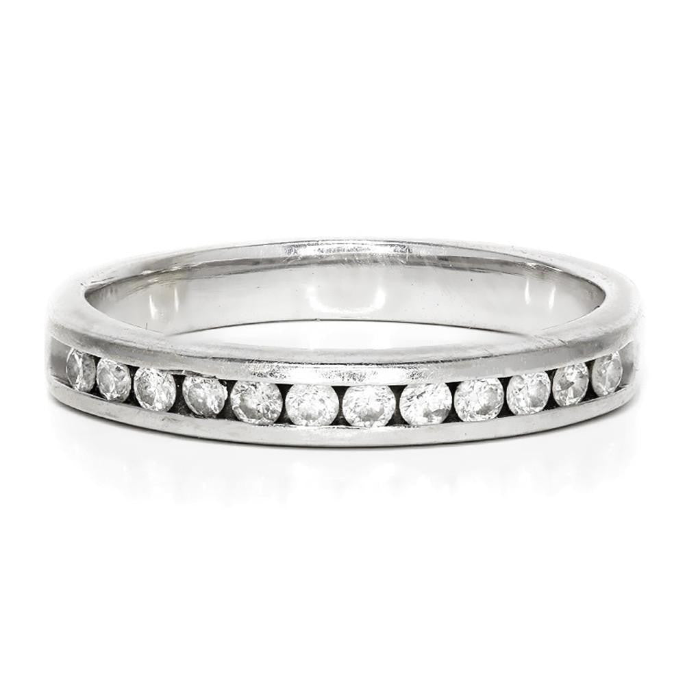 Once Upon A Diamond Band Round Diamond Channel Set Wedding Band in 14kt White Gold 0.35ctw 3MM