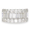 Once Upon A Diamond Band White Gold 4.73ctw Round & Baguette Diamond Wide Cigar Band 14K