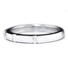 Once Upon A Diamond Band White Gold Straight Wedding Band with 3 Diamonds 14K .20ctw