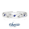 Supreme Sapphire & Diamond Leaf Wedding Band Stackable 14K
