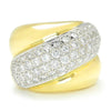 Once Upon A Diamond Band White & Yellow Gold Vintage Diamond Shrimp Ring 18K Two Tone Gold 3.00ctw