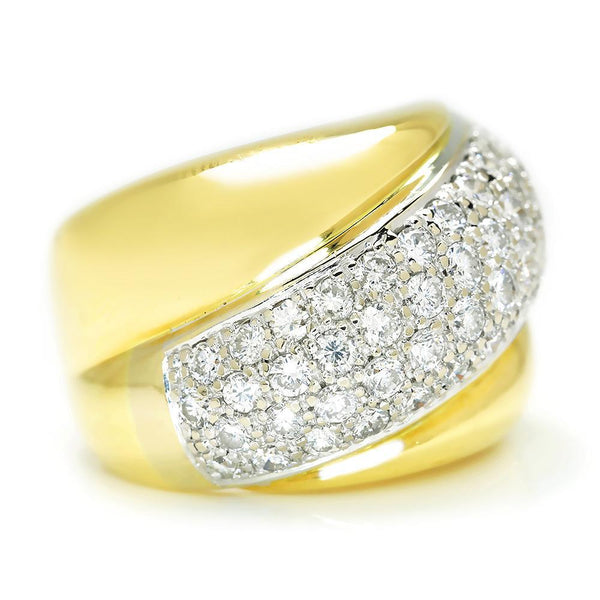 Vintage Diamond Shrimp Ring 18K Two Tone Gold 3.00ctw - Image 3