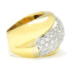 Once Upon A Diamond Band White & Yellow Gold Vintage Diamond Shrimp Ring 18K Two Tone Gold 3.00ctw