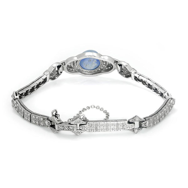 Certified Art Deco Star Sapphire Bracelet with Diamonds Platinum - Image 3