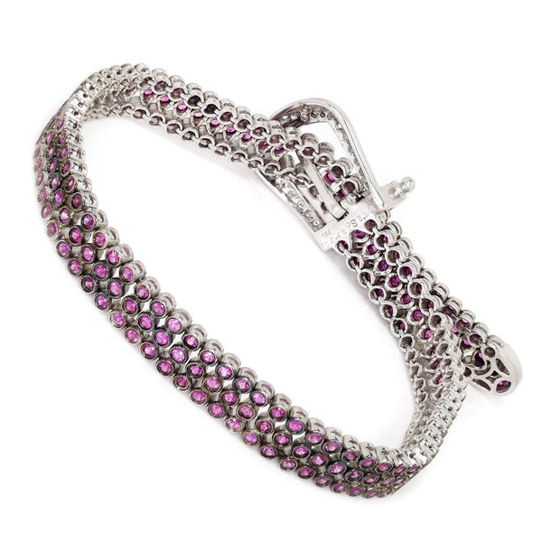 Certified Pink & Purple Sapphire Belt Buckle Bracelet with Diamonds - Image 3
