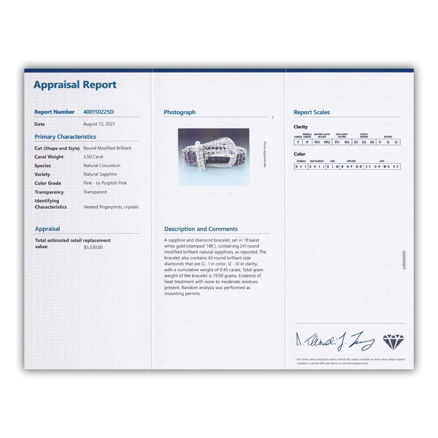 Once Upon A Diamond Bracelet White & Black Oxidized Gold Certified Pink & Purple Sapphire Belt Buckle Bracelet with Diamonds