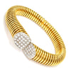 Once Upon A Diamond Bracelet White & Yellow Gold 18K Gold Wire Wrapped Cuff Bracelet with Diamonds 2.00ctw