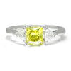 Once Upon A Diamond Bracelet White & Yellow Gold Fancy Yellow Princess Diamond 3-Stone Engagement Ring 1.77ctw
