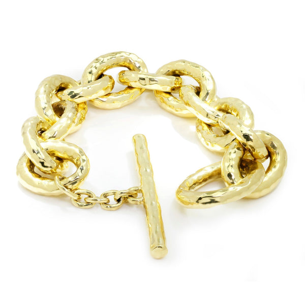 Ippolita Classico Bastille Hammered 18K Gold Link Bracelet - Image 3