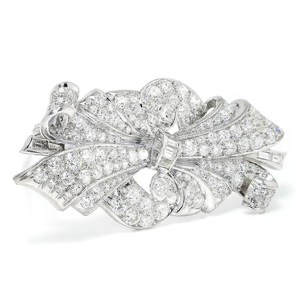 Vintage Art Deco Diamond Brooch Pin in Platinum 5.00ctw - Image 3