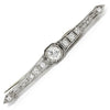 Once Upon A Diamond Brooch Vintage Art Deco Round Diamond Brooch Bar Pin in Platinum