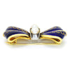 Once Upon A Diamond Brooch Vintage Ribbon Brooch Pin with Pearls 18K Gold