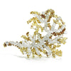 Once Upon A Diamond Brooch White & Yellow Gold Vintage Diamond Sea Anemone Brooch Pin 18K Gold 4.50ctw