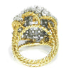 Once Upon A Diamond Brooch Yellow Gold Vintage Diamond Cluster Dome Ring 18K Platinum 7.00ctw
