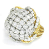 Once Upon A Diamond Brooch Yellow Gold Vintage Diamond Cluster Dome Ring 18K Platinum 7.00ctw