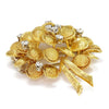 Once Upon A Diamond Brooch Yellow & White Gold Vintage Italian Diamond Wreath Brooch Pin 18K Yellow Gold 1.00ctw