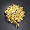 Once Upon A Diamond Brooch Yellow & White Gold Vintage Italian Diamond Wreath Brooch Pin 18K Yellow Gold 1.00ctw