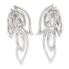 Once Upon A Diamond Earrings White Gold 4CT Movable Feather Wing Diamond Omega Earrings 18K White Gold