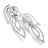 Once Upon A Diamond Earrings White Gold 4CT Movable Feather Wing Diamond Omega Earrings 18K White Gold
