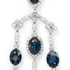 Blue Sapphire Chandelier Earrings with Diamonds 18K 17.40ctw