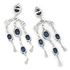 Blue Sapphire Chandelier Earrings with Diamonds 18K 17.40ctw