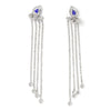 Once Upon A Diamond Earrings White Gold Pear Tanzanite Chandelier Earrings with Diamonds 14K 1.78ctw