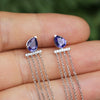 Once Upon A Diamond Earrings White Gold Pear Tanzanite Chandelier Earrings with Diamonds 14K 1.78ctw