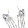 Once Upon A Diamond Ring White Gold Pear Tanzanite Chandelier Earrings with Diamonds 14K 1.78ctw