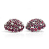 Once Upon A Diamond Earrings White Gold & Platinum Ruby Dome Clip-On Earrings with Diamonds 18K White Gold