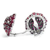 Once Upon A Diamond Earrings White Gold & Platinum Ruby Dome Clip-On Earrings with Diamonds 18K White Gold