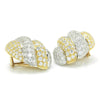 Once Upon A Diamond Earrings White & Yellow Gold Vintage Diamond Cluster Shrimp Earrings 18K Two Tone Gold 7.00ctw
