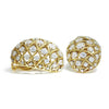 Once Upon A Diamond Earrings Yellow Gold Vintage Diamond Rope Ear Clips 18K Platinum 14K 6.00ctw