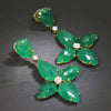 Zambian Emerald Star Drop Earrings 18K Yellow Gold 25.50ctw