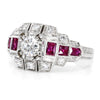 Once Upon A Diamond Engagement Ring European Diamond Engagement Ring with Rubies 18K 1.61ctw