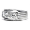 Once Upon A Diamond Engagement Ring Modern Three Stone Round Diamond Engagement Ring in White Gold .50ctw