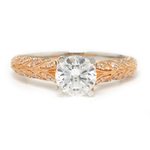 Noam Carver Floral Engagement Ring Semi-Mount White/Rose Gold - Image 3