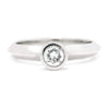 Once Upon A Diamond Engagement Ring Round Diamond Bezel Set Solitaire Engagement Ring 18K .25ct
