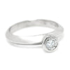 Once Upon A Diamond Engagement Ring Round Diamond Bezel Set Solitaire Engagement Ring 18K .25ct
