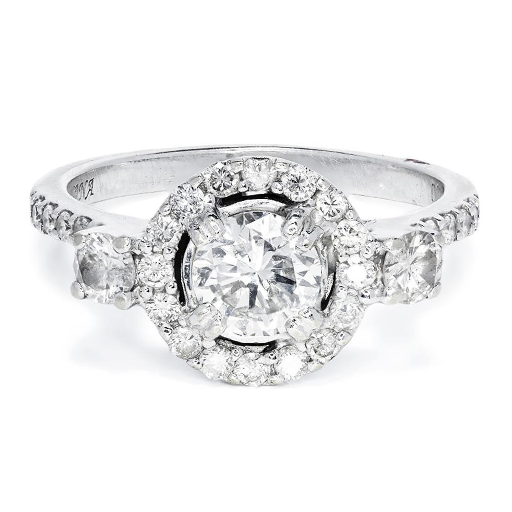 Noam Carver White Gold Channel Set Diamond Engagement Ring with Oval C