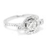 Once Upon A Diamond Engagement Ring Round Diamond Halo 3 Stone Engagement Ring 18K 1.44ctw