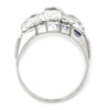 Once Upon A Diamond Engagement Ring Vintage 3 Stone Diamond Engagement Ring with Accents in 8kt White Gold .75ctw