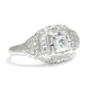 Once Upon A Diamond Engagement Ring White Gold Art Deco Old Mine Cut Diamond Ring 18K White Gold .35ctw