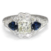 Once Upon A Diamond Engagement Ring White Gold Gabriel&Co Princess Diamond Engagement Ring w/ Sapphires 18K
