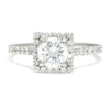 Once Upon A Diamond Engagement Ring White Gold Gabriel & Co Round Diamond Halo Engagement Ring Set 18K 1.76ctw
