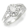 Once Upon A Diamond Engagement Ring White Gold Oval Diamond Split Shank Engagement Ring 14K White Gold