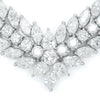 Once Upon A Diamond Necklace Diamond Tennis Necklace in Platinum 34.13ctw V Shaped Estate