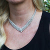 Once Upon A Diamond Necklace Diamond Tennis Necklace in Platinum 34.13ctw V Shaped Estate