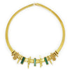 Once Upon A Diamond Necklace Yellow Gold Green Tourmaline & Diamond Omega Slide Pendant Necklace 18K