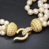 Once Upon A Diamond Necklace Yellow Gold Vintage Pearl Choker Necklace with Diamond Hook Clasp 18K