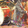 Once Upon A Diamond Painting Nenad Mirkovich “In the Mood” Original Oil Painting Framed 44 1/2 x 68” Jazz Scene